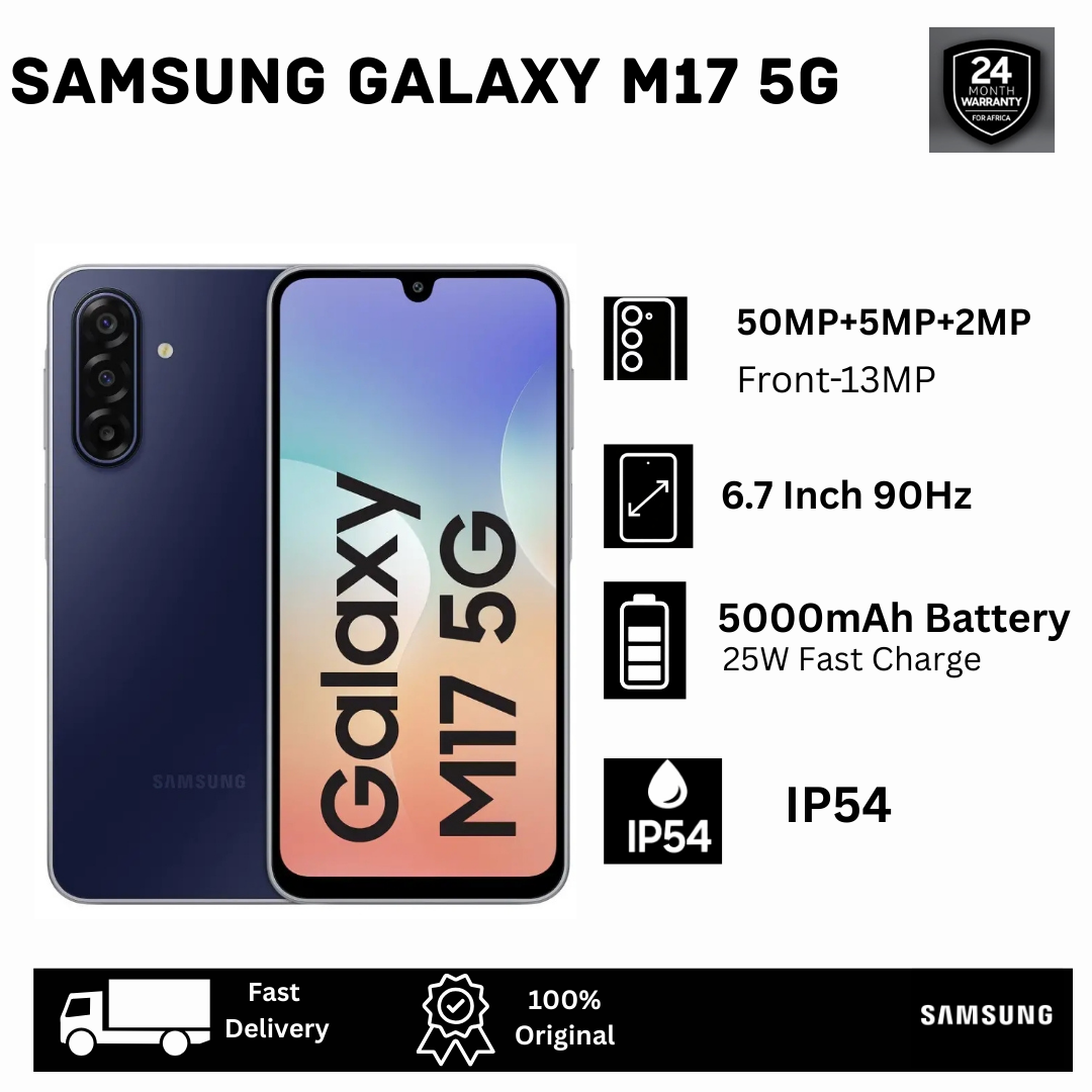 [Save Big🔥🔥] Samsung Galaxy M17 5G 128GB+4/6GB 6.7" 90Hz Super AMOLED Display (50+5+2)MP Camera 5000mAh Battery 25W Fast Charging Dual SIM Fingerprint Unlock Galaxy AI Smartphone