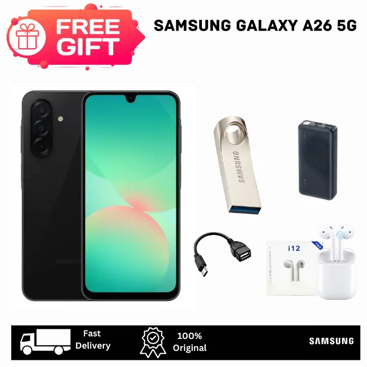 [Tech Week Offer🔥🔥] Samsung Galaxy A26 5G 256GB+8GB 6.7" 120Hz Super AMOLED Dual SIM (50+8+2)MP Camera 5000mAh Battery 25W Fast Charging IP67 Android 15+(6 OS Updates) Galaxy AI Smartphone