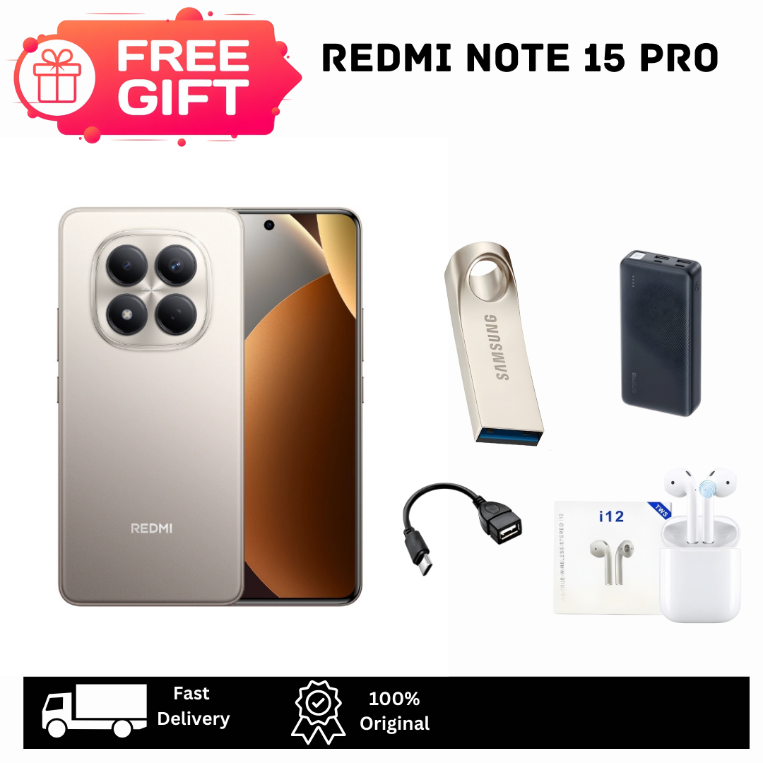 XIAOMI Redmi Note 15 Pro 256GB+16(8+8)GB 6.77" Curved AMOLED 120Hz Display (200+8)MP Camera 6500mAh Battery 45W Fast Charging On-Screen Fingerprint Dual SIM IP65 MTK Helio G200 Ultra AI Smartphone