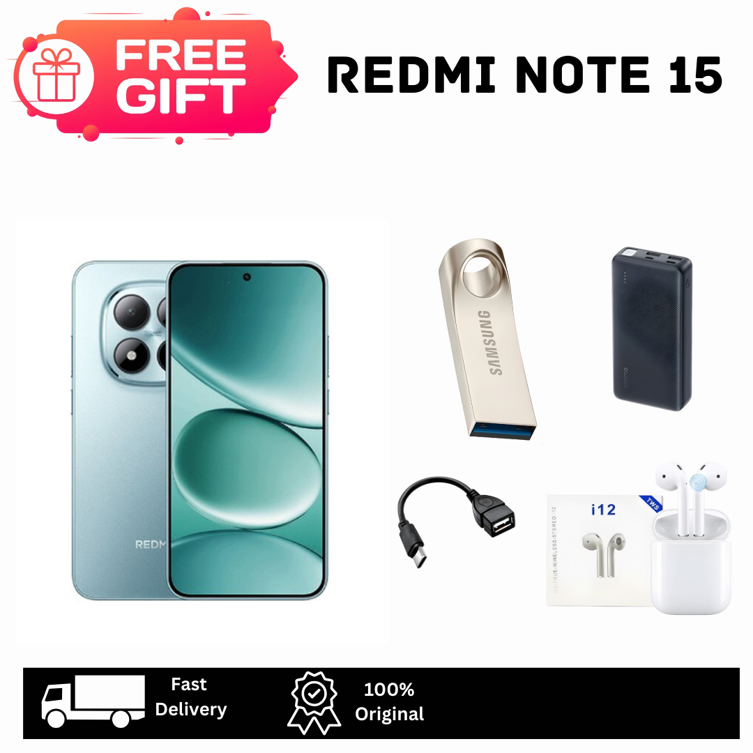 XIAOMI Redmi Note 15 256GB+16(8+8)GB 6.77" Curved 120Hz AMOLED Display Dual SIM 108MP Camera 6000mAh Battery 33W Charge IP64 On-Screen Fingerprint MTK Helio G100 Ultra Android AI Smartphone