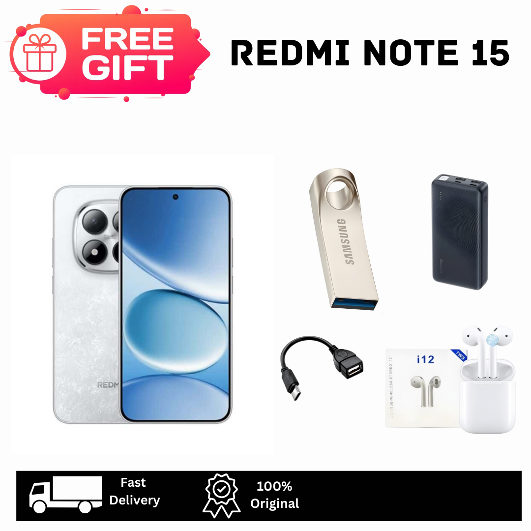 XIAOMI Redmi Note 15 256GB+16(8+8)GB 6.77" Curved 120Hz AMOLED Display Dual SIM 108MP Camera 6000mAh Battery 33W Charge IP64 On-Screen Fingerprint MTK Helio G100 Ultra Android AI Smartphone