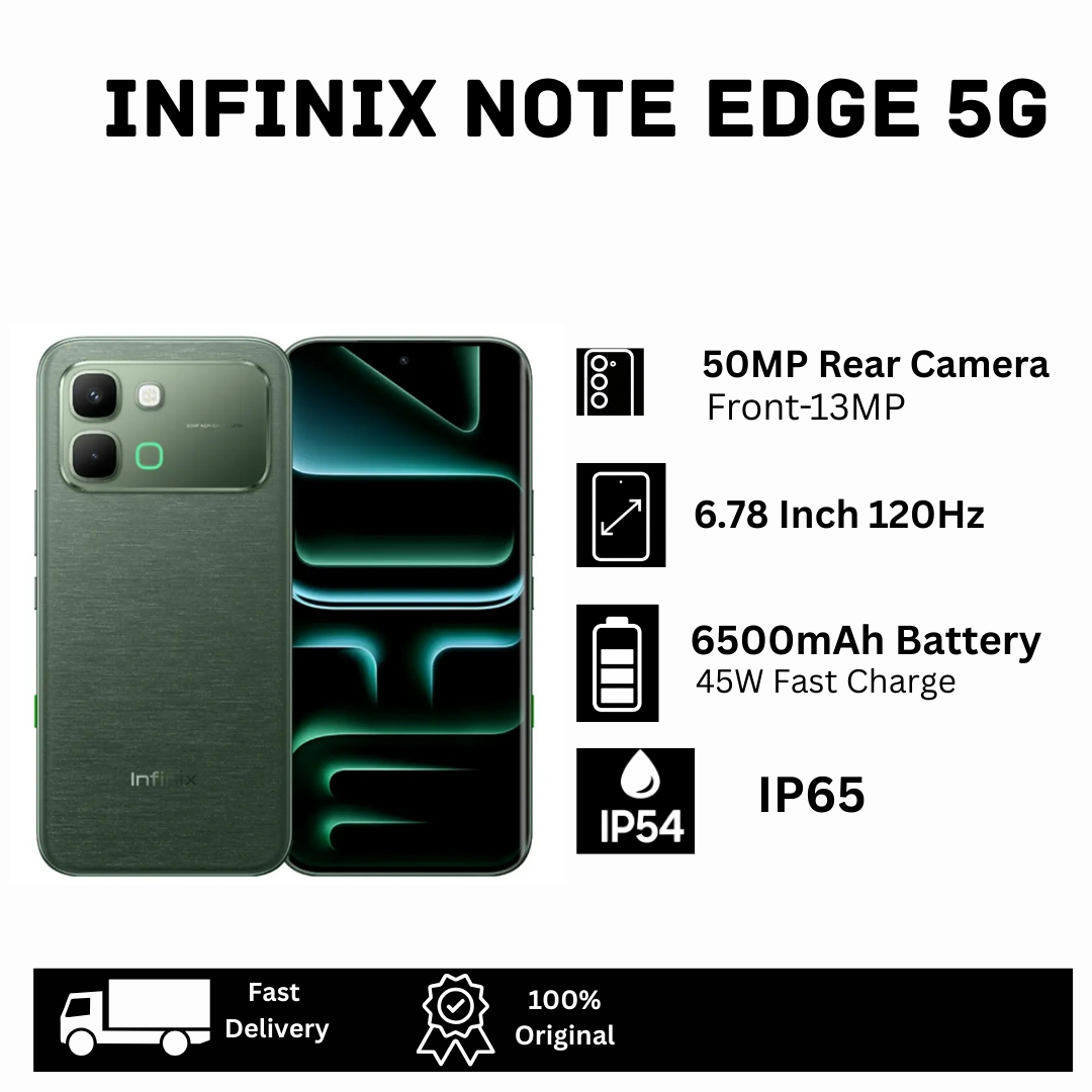 [Hot Deal🔥🔥] Infinix Note Edge 5G 256GB+16(8+8)GB Curved 6.78" 120Hz AMOLED Display 50MP Camera 6500mAh Battery 45W Fast Charging Dual SIM On-Screen Fingerprint Unlock Android 16 Smart AI Smartphone