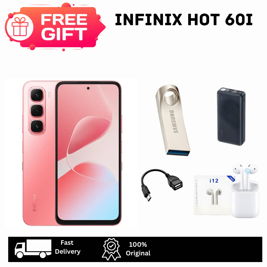 [Limited Discount🔥🔥] Infinix Hot 60i 256GB+16(8+8)GB 6.7" IPS LCD 120Hz Display 50MP Camera 5160mAh Battery 45W Fast Charging Dual SIM Fingerprint IP64 Rated Smart AI Smartphone