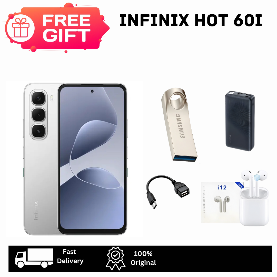 [Limited Discount🔥🔥] Infinix Hot 60i 256GB+16(8+8)GB 6.7" IPS LCD 120Hz Display 50MP Camera 5160mAh Battery 45W Fast Charging Dual SIM Fingerprint IP64 Rated Smart AI Smartphone