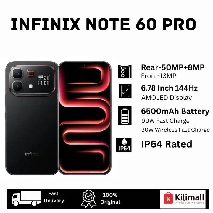 [New Arrival🔥🔥] Infinix Note 60 Pro 5G 256GB+16(8+8)GB 6.78" AMOLED 144Hz Display (50+8)MP Rear Camera 6500mAh Battery 90W Wired 30W Wireless Charging On-Screen Fingerprint Android 16 AI Smartphone