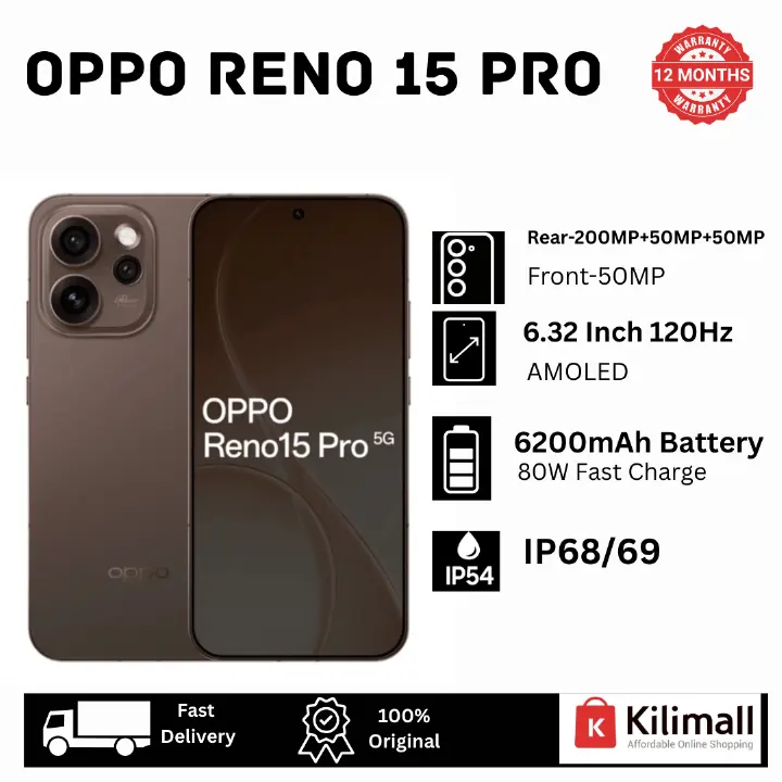 [Super Deal🔥🔥] OPPO Reno15 Pro 5G 512GB+12GB 6.32" 120Hz AMOLED Display (200+50+50)MP Camera 6200mAh Battery 80W Fast Charging Dual SIM/e-SIM On-Screen Fingerprint AI Smartphone OPPO Reno 15 Pro 5G