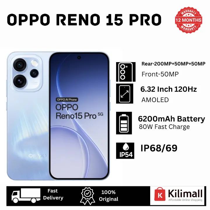 [Super Deal🔥🔥] OPPO Reno15 Pro 5G 512GB+12GB 6.32" 120Hz AMOLED Display (200+50+50)MP Camera 6200mAh Battery 80W Fast Charging Dual SIM/e-SIM On-Screen Fingerprint AI Smartphone OPPO Reno 15 Pro 5G