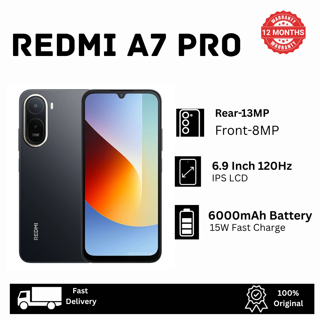 [Brand New🔥🔥] XIAOMI Redmi A7 Pro 128GB/64GB+8(4+4)GB 6.9" 120Hz IPS LCD Dual SIM 13MP Camera 6000mAh Battery 15W Fast Charging Fingerprint Unlock Virtual Proximity Sensors Android Smartphone