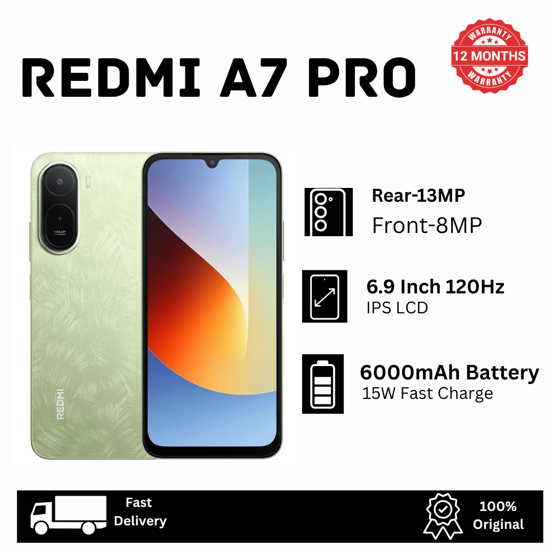[Brand New🔥🔥] XIAOMI Redmi A7 Pro 128GB/64GB+8(4+4)GB 6.9" 120Hz IPS LCD Dual SIM 13MP Camera 6000mAh Battery 15W Fast Charging Fingerprint Unlock Virtual Proximity Sensors Android Smartphone