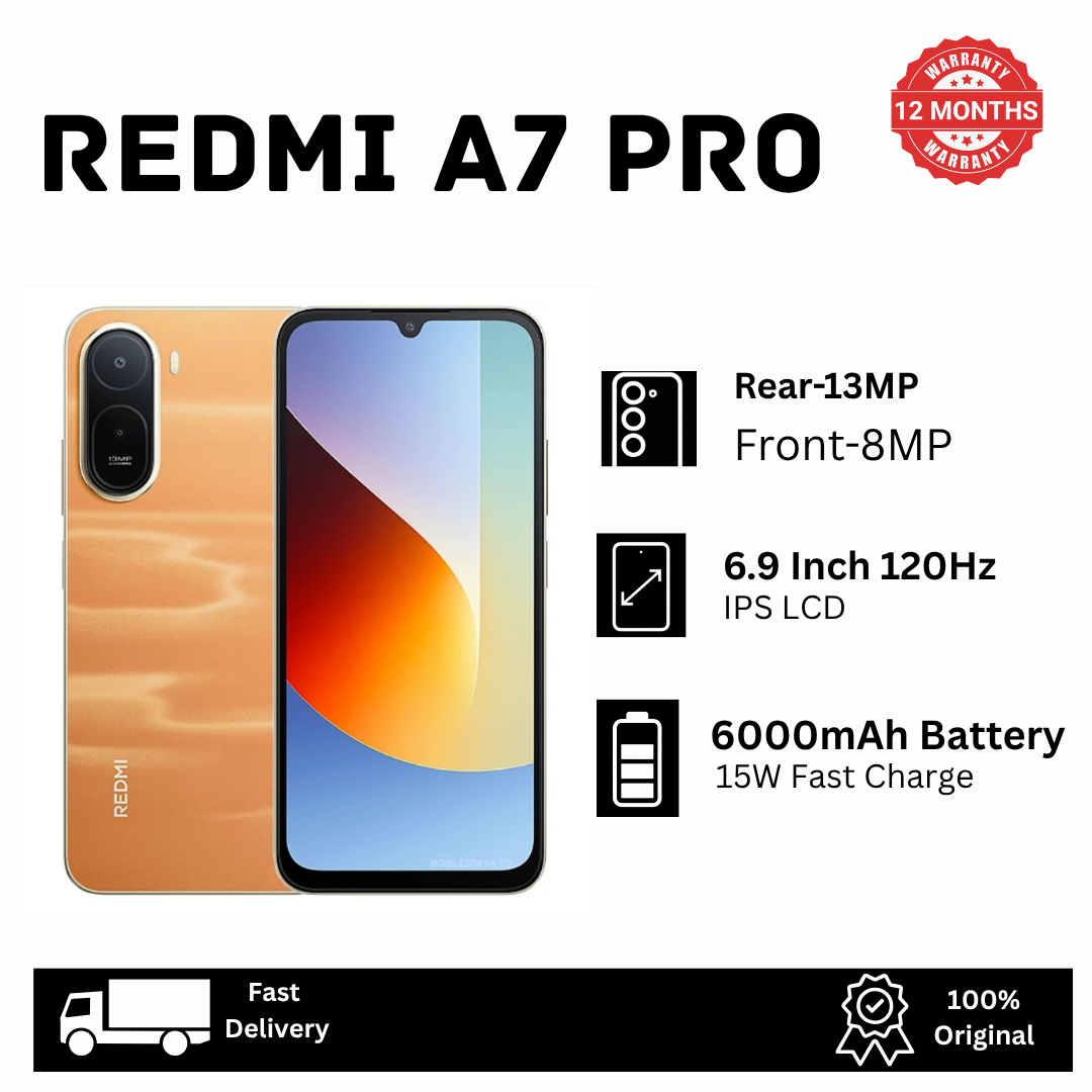 [Brand New🔥🔥] XIAOMI Redmi A7 Pro 128GB/64GB+8(4+4)GB 6.9" 120Hz IPS LCD Dual SIM 13MP Camera 6000mAh Battery 15W Fast Charging Fingerprint Unlock Virtual Proximity Sensors Android Smartphone