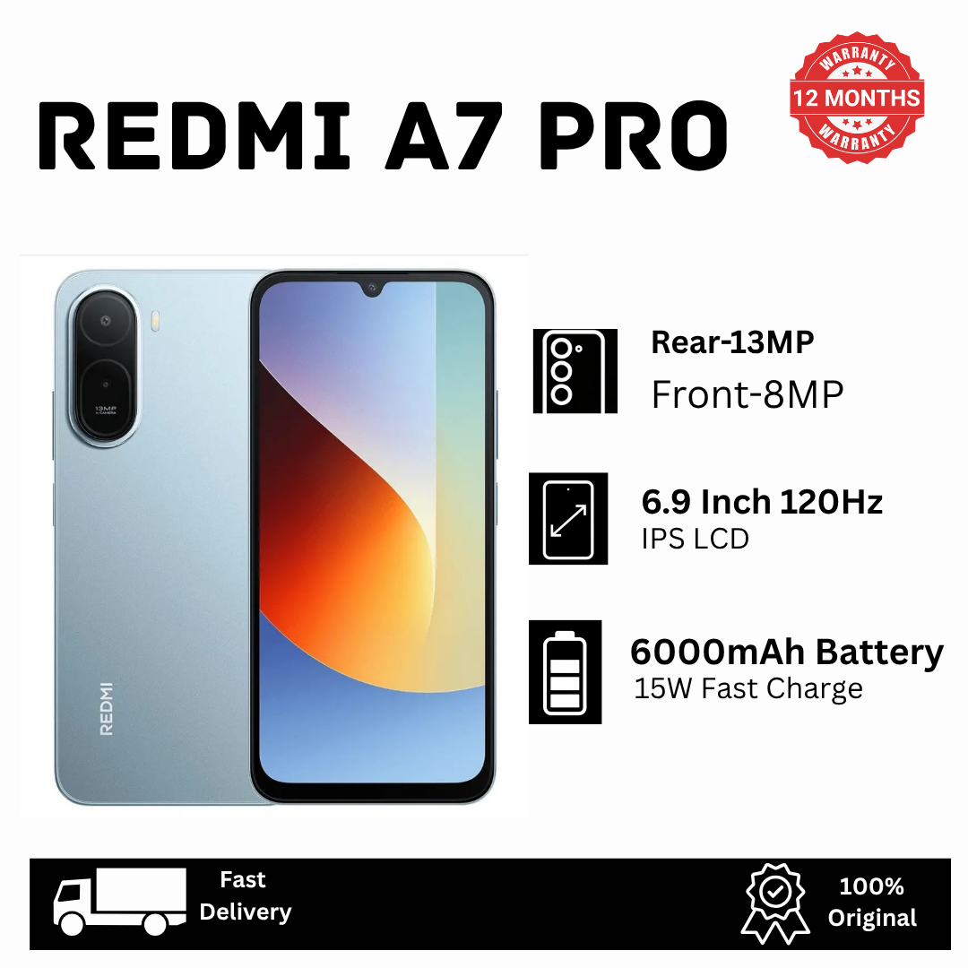 [Brand New🔥🔥] XIAOMI Redmi A7 Pro 128GB/64GB+8(4+4)GB 6.9" 120Hz IPS LCD Dual SIM 13MP Camera 6000mAh Battery 15W Fast Charging Fingerprint Unlock Virtual Proximity Sensors Android Smartphone