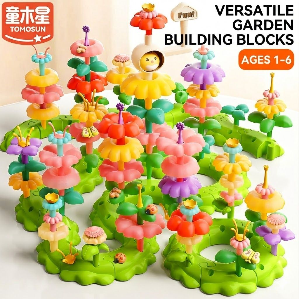 Toddler Flower Garden Building Toys - STEM Educational Playset for Preschoolers, DIY Floral Arrangement Kit