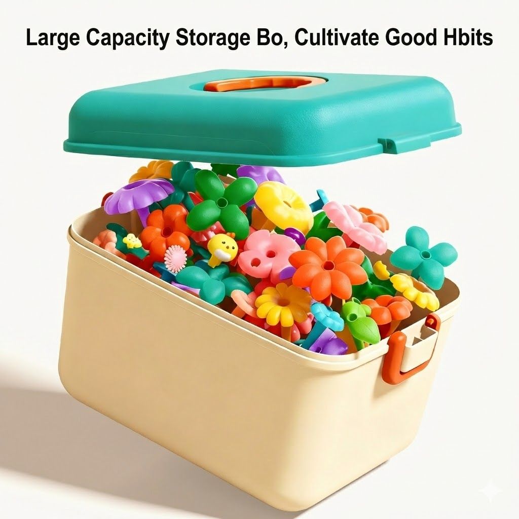 Toddler Flower Garden Building Toys - STEM Educational Playset for Preschoolers, DIY Floral Arrangement Kit