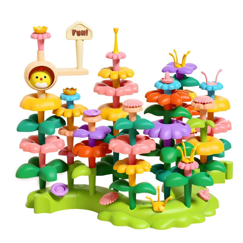 Toddler Flower Garden Building Toys - STEM Educational Playset for Preschoolers, DIY Floral Arrangement Kit