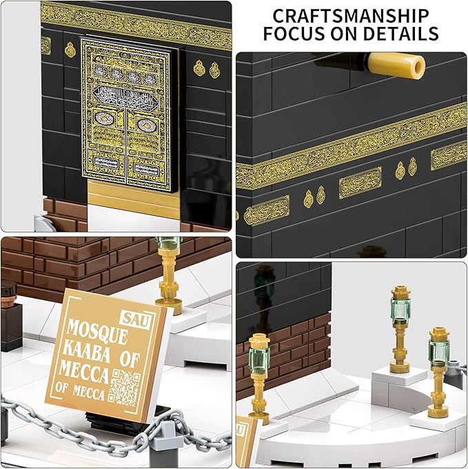 Mecca Kaaba Mosque Construction Set - Detailed Islamic Building Bricks for Religious & Cultural Display