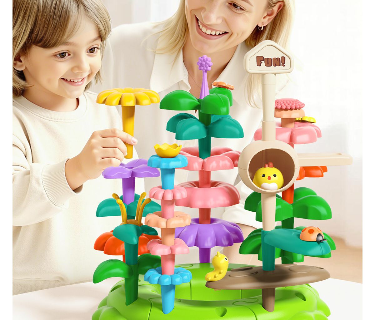 Toddler Flower Garden Building Toys - STEM Educational Playset for Preschoolers, DIY Floral Arrangement Kit