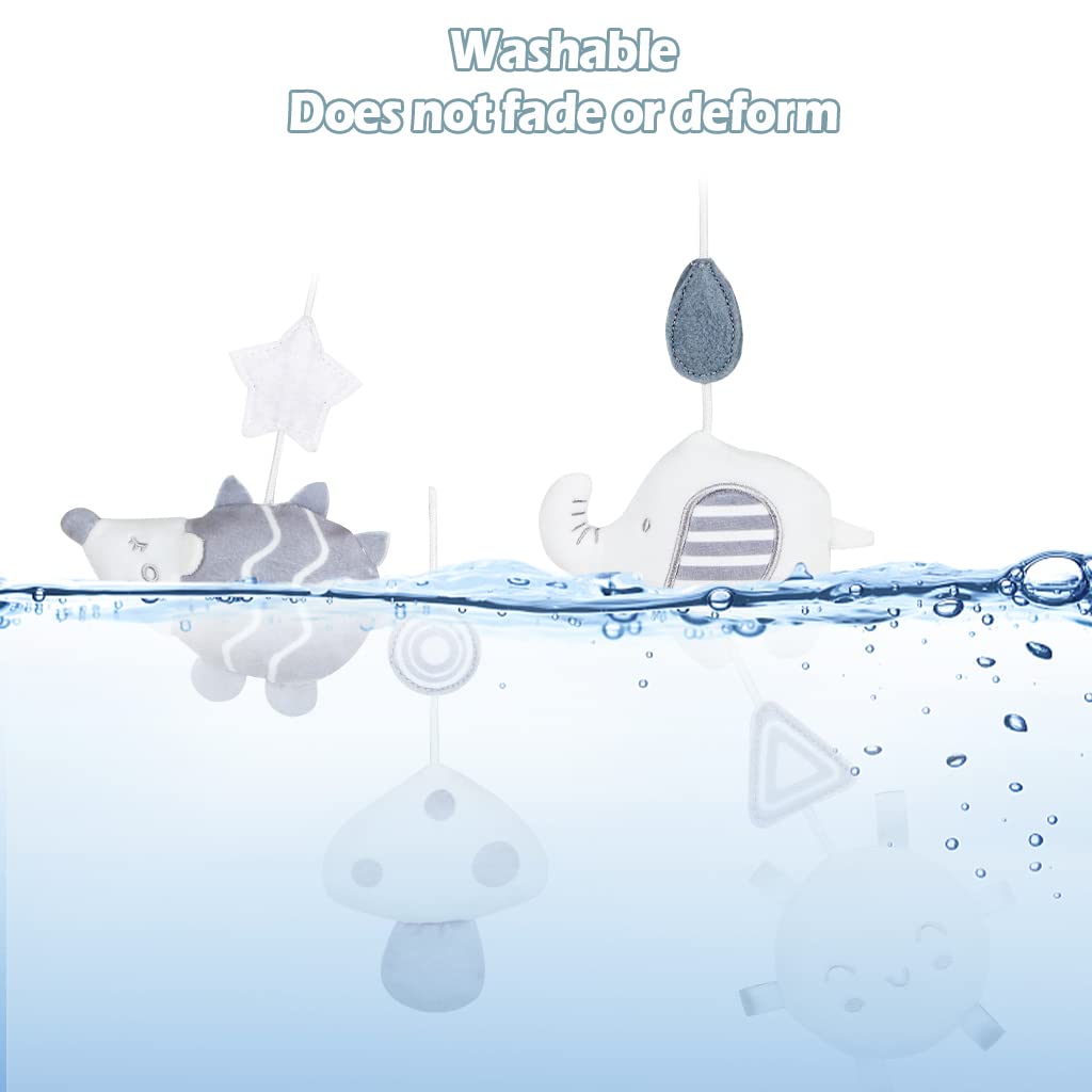 Soft PP Cotton Baby Crib Mobile with Music - 360° Rotating Animal Rattle for Newborn Sensory Development