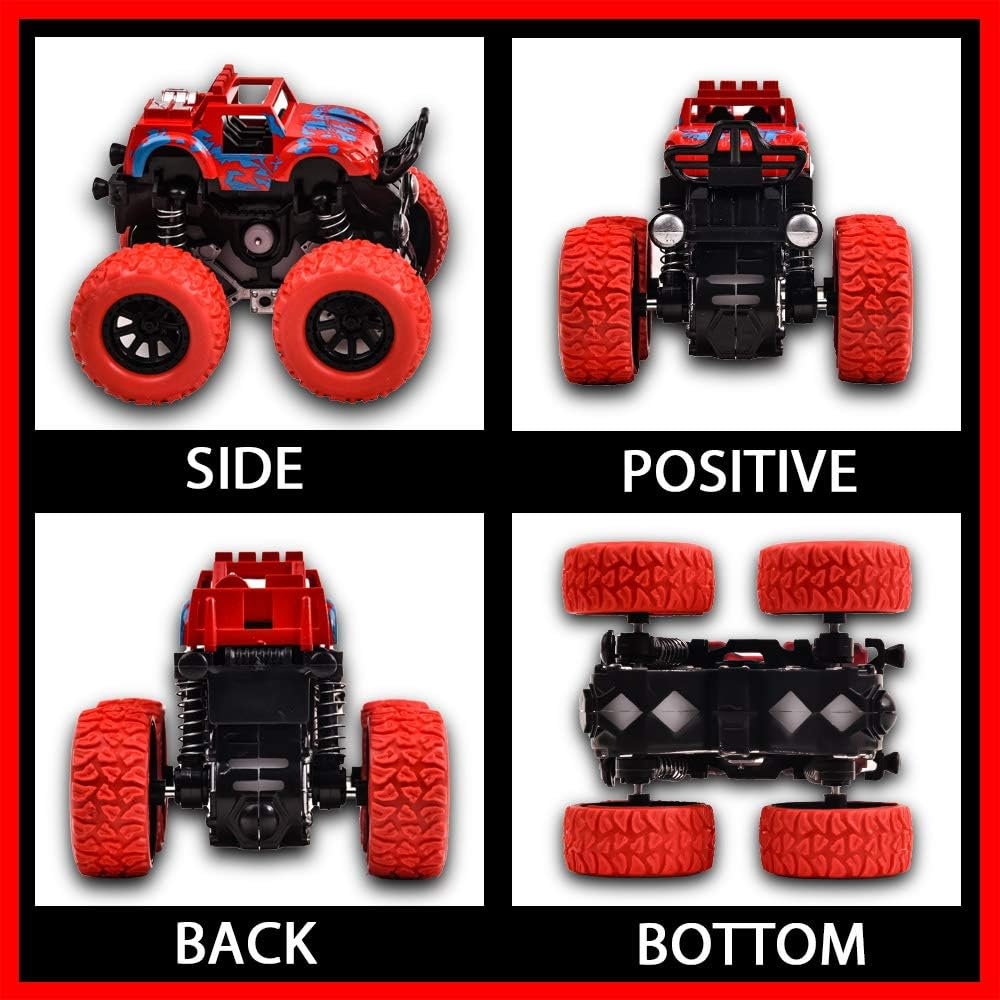 Toy Imagine™ Monster Truck Toy for Kids – Big Size Friction Powered Car with 360° Stunt Action | Off-Road Vehicle Toy for Boys Age 2–5 | Birthday & Return Gift Idea