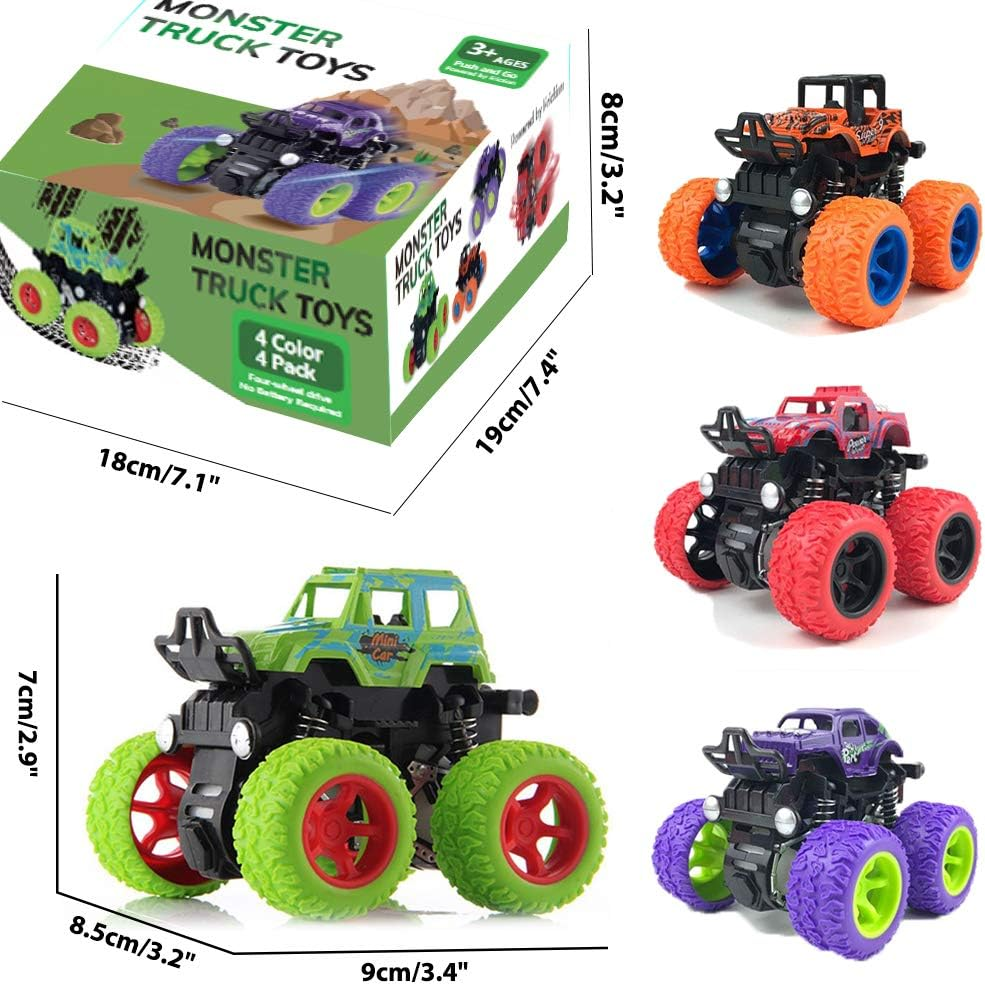 Toy Imagine™ Monster Truck Toy for Kids – Big Size Friction Powered Car with 360° Stunt Action | Off-Road Vehicle Toy for Boys Age 2–5 | Birthday & Return Gift Idea