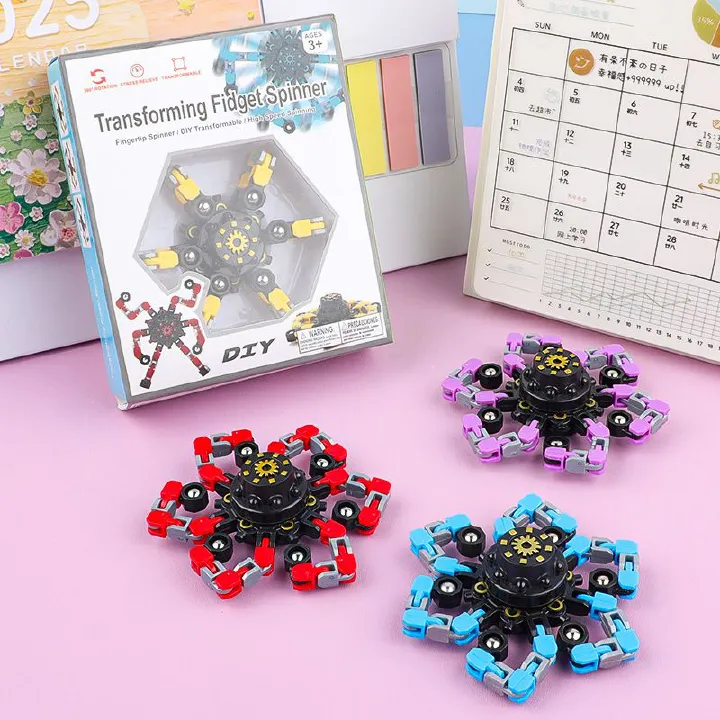 Funny Sensory Fidget Toys,Deformable Chain DIY Robot Spinners Fingertip Stress Relief Gyro Toy Birthday Gifts Easter Basket Goodie Bag Stuffers Classroom Prizes Party Favors for Kids Adults