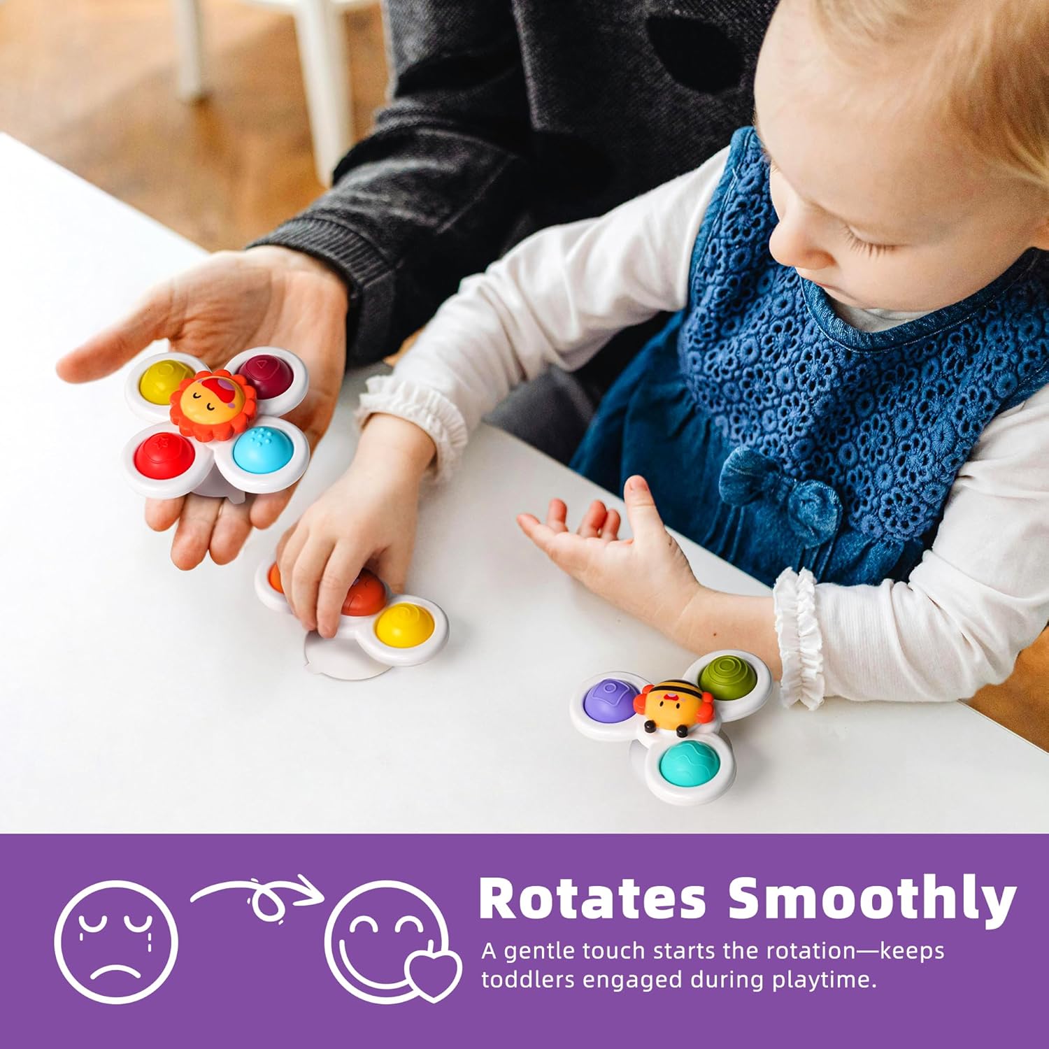 Hot Sale Baby Sucker Spinner Teether - BPA-Free Bath Toy for 1-3 Years Infants Toddlers, Educational Fidget Toy