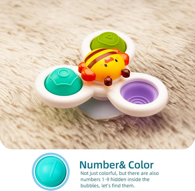 Hot Sale Baby Sucker Spinner Teether - BPA-Free Bath Toy for 1-3 Years Infants Toddlers, Educational Fidget Toy