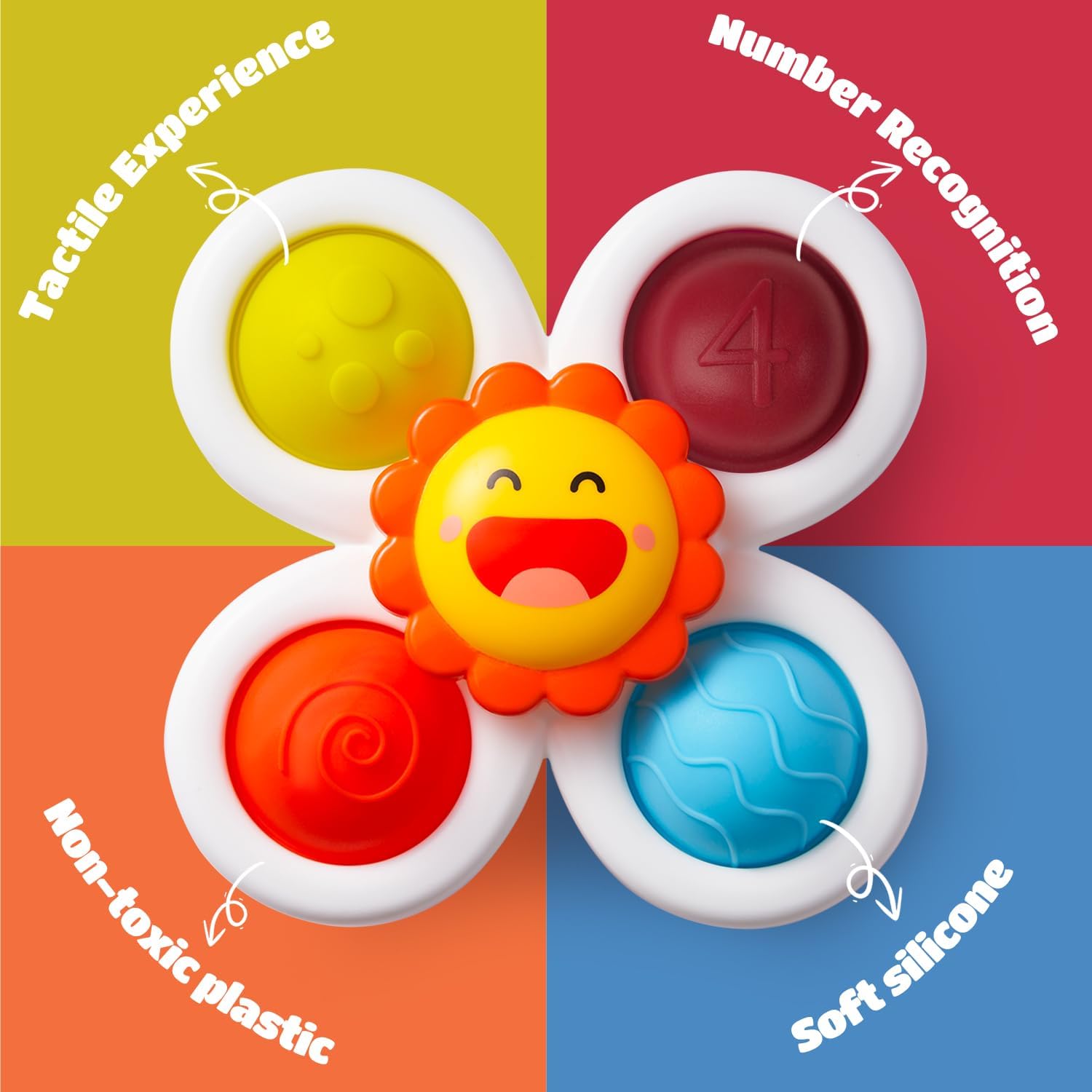 Hot Sale Baby Sucker Spinner Teether - BPA-Free Bath Toy for 1-3 Years Infants Toddlers, Educational Fidget Toy