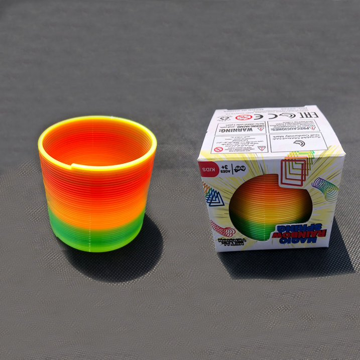 Children's Spring Coil Magic Hula Hoop Magic Stall Lantern Toy Plastic Push Small Gifts Small Size Rainbow Spring