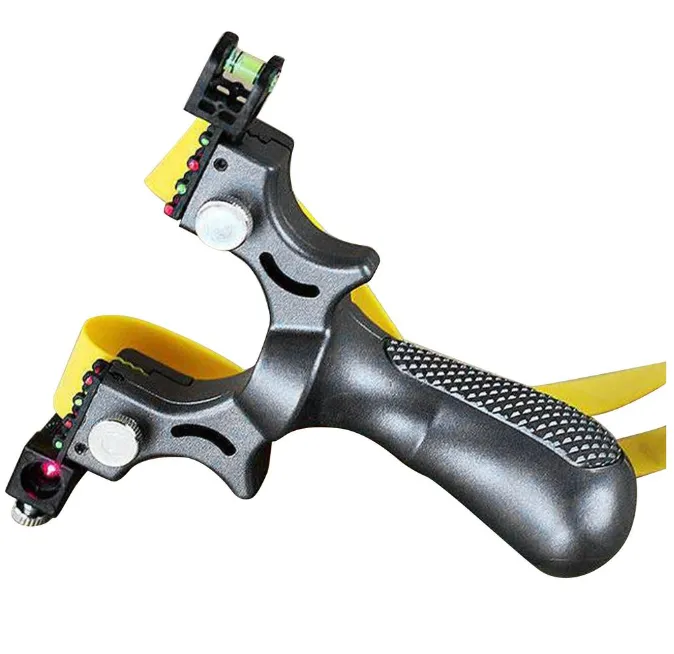 High Precision Laser Slingshot, Resin Construction Flat Band Shooting Toy for Outdoor Hunting & Target Practice