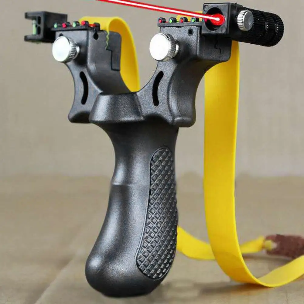 High Precision Laser Slingshot, Resin Construction Flat Band Shooting Toy for Outdoor Hunting & Target Practice