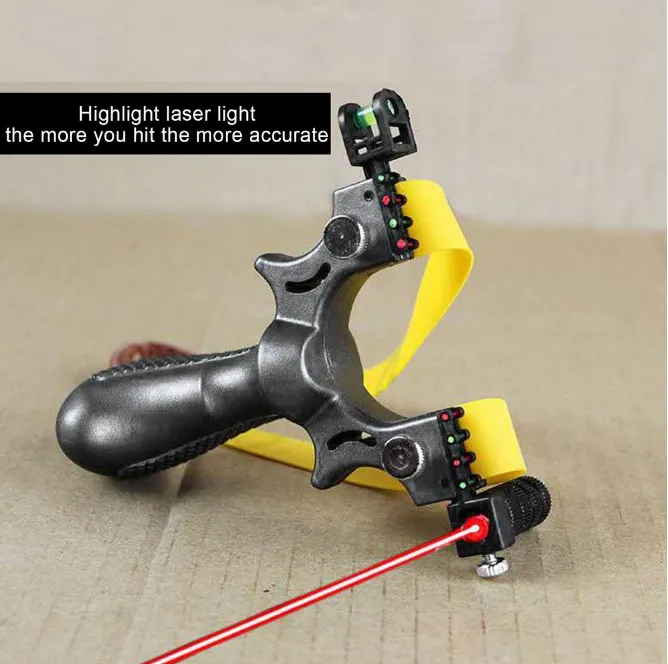 High Precision Laser Slingshot, Resin Construction Flat Band Shooting Toy for Outdoor Hunting & Target Practice
