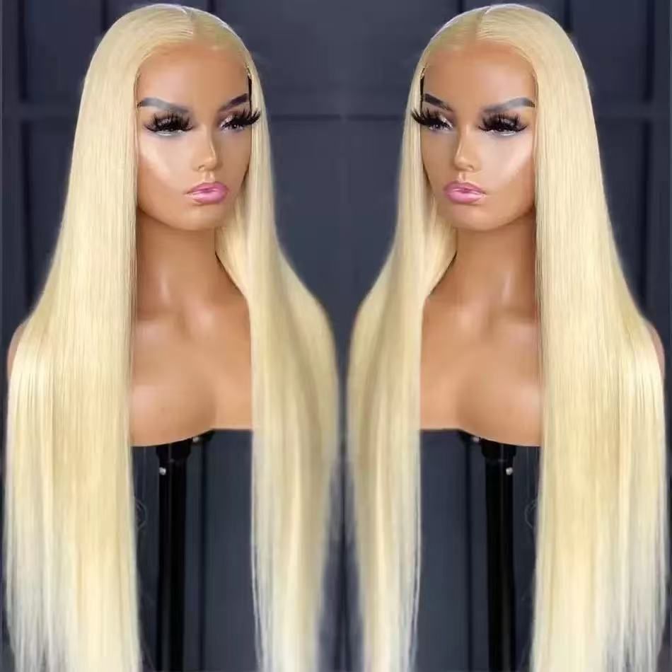 Lace Front Blonde Wig Long Straight Synthetic Hair Wig for Women, Natural Looking Heat Resistant Hairpiece