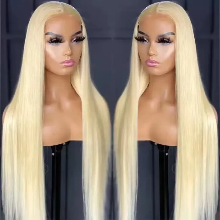 Lace Front Blonde Wig Long Straight Synthetic Hair Wig for Women, Natural Looking Heat Resistant Hairpiece