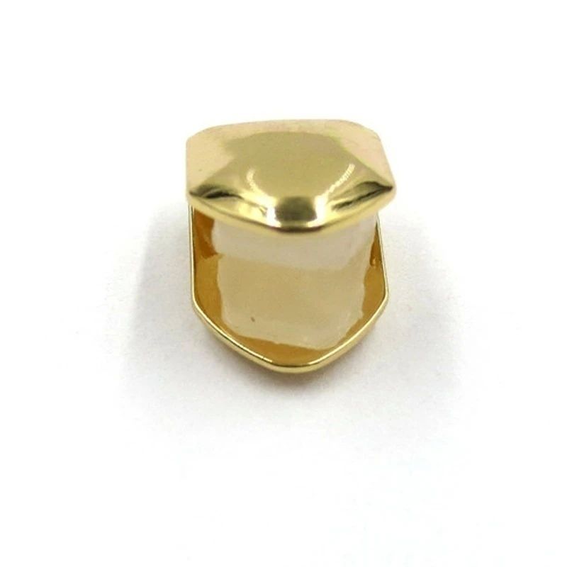 14K Gold Plated Single Tooth Grillz, Hip Hop Removable Teeth Cap for Cosplay & Party