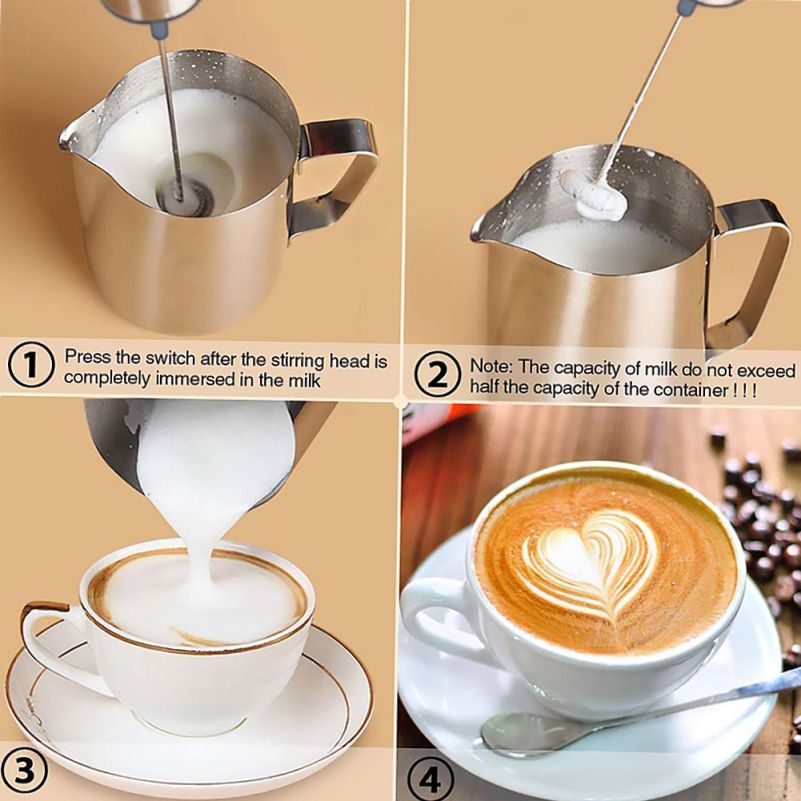 Electric Milk Frother Handheld, Rechargeable Coffee Frother for Latte, Cappuccino, Matcha