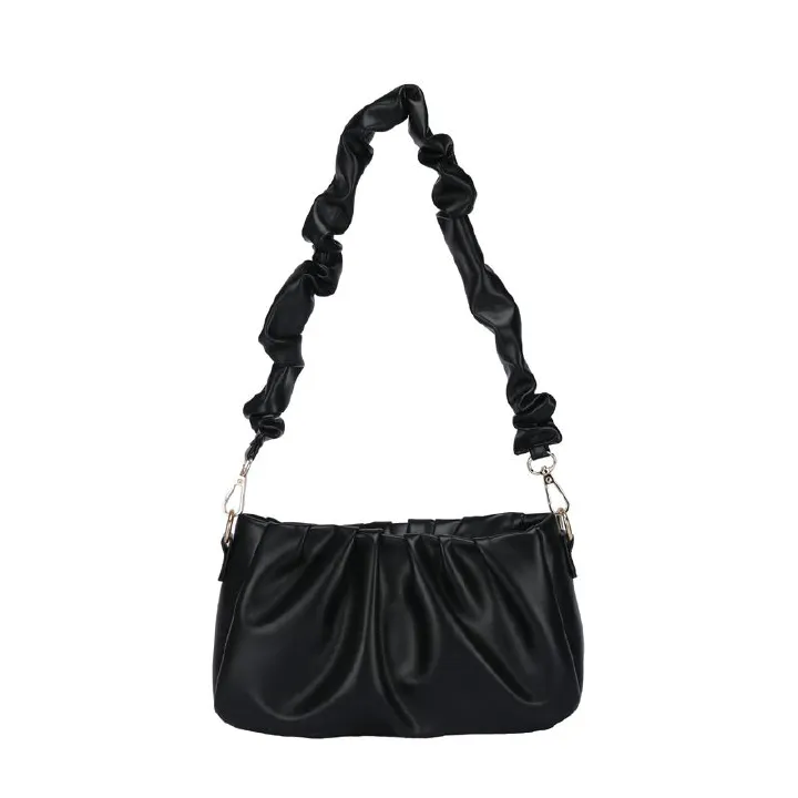 Bag Women's Summer 2025 New White Folded Cloud Underarm Bag with a Unique and Versatile Texture, Single Shoulder Crossbody Bag black AS PICTURE