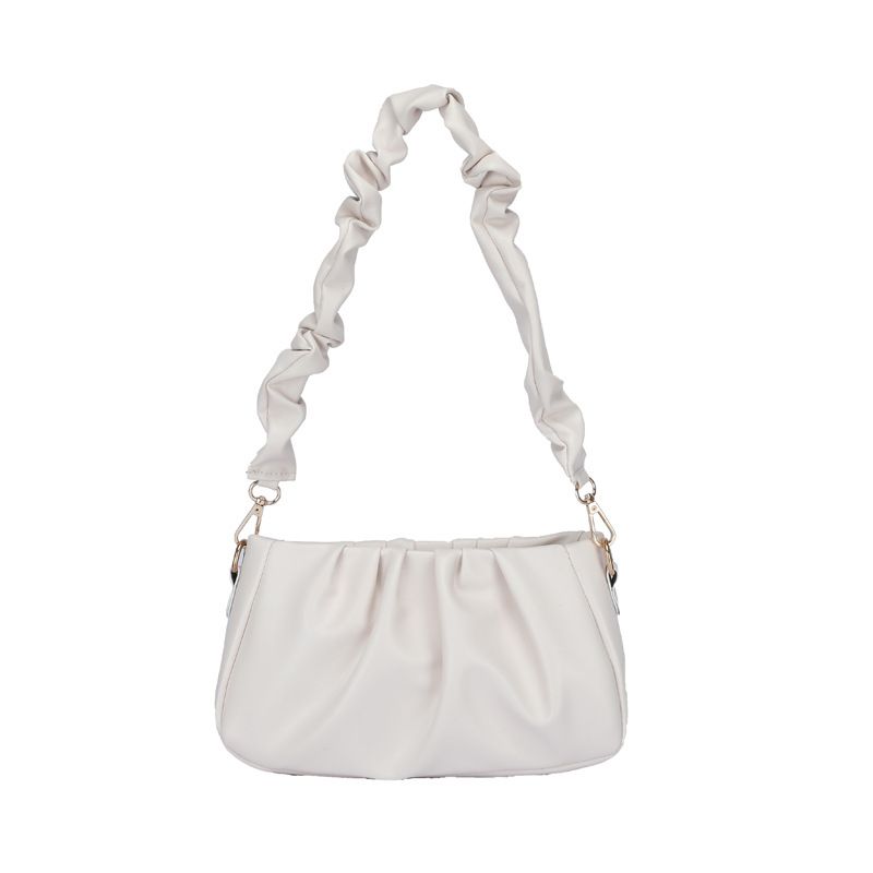 Bag Women's Summer 2025 New White Folded Cloud Underarm Bag with a Unique and Versatile Texture, Single Shoulder Crossbody Bag black AS PICTURE