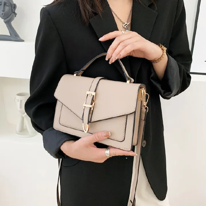 Niche design 2022 new bags women's bags high-end autumn and winter women's small bags shoulder crossbody handbag small square bag Khaki one size