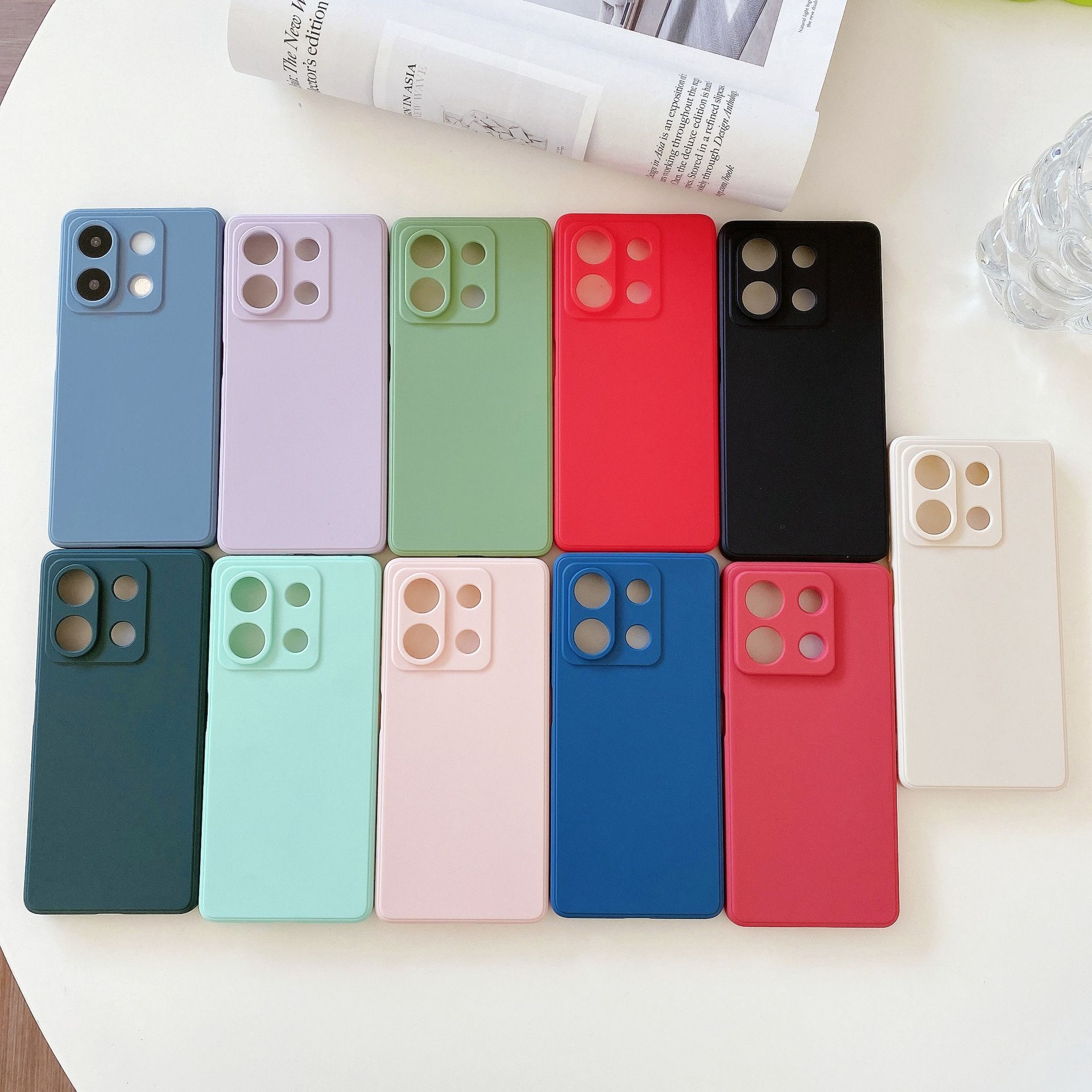 Suitable for Redmi 14C phone case with fine hole frosted TPU straight edge Xiaomi Redmi Note 13 silicone protective case anti drop