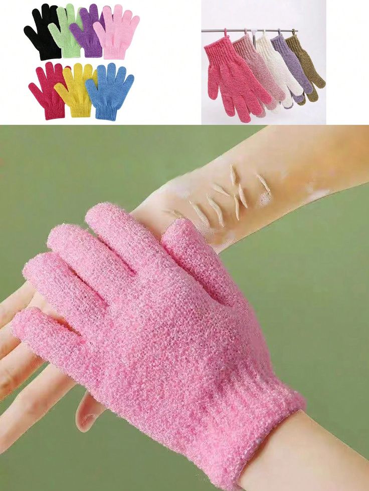 5 PAIRS Different Colors Exfoliating Shower Glove Removes Dead Skin Cells /Shower Accessory a Must Have