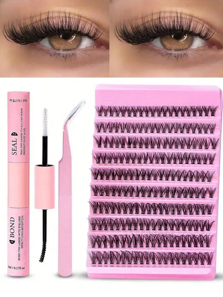 Lash Extension  Kit DIY that Has 280 Pieces Lash Clusters  Eye Lash Extension Kit From  Size 9-16 and Its 30D 40D Individual Eye Lashes .Comes With Lash Bond Glue & Seal and Tweezer for Beginners