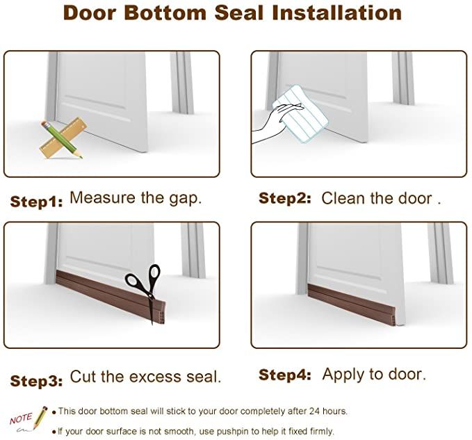 Water Proof Door Sealer, Draught Excluder Stopper Door Bottom Double Silicon Rubber Seal Its also A Dustproof /Home Essential Gadget