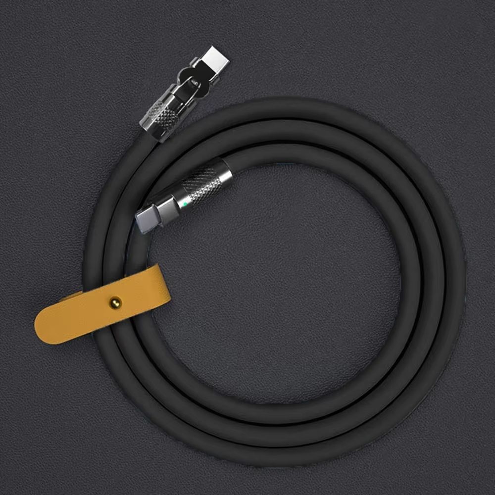 120W 6A USB C to Type C Super Fast Charging Cable 180° Rotating Elbow Charger Data Cord with LED for Samsung Xiaomi Huawei Phone