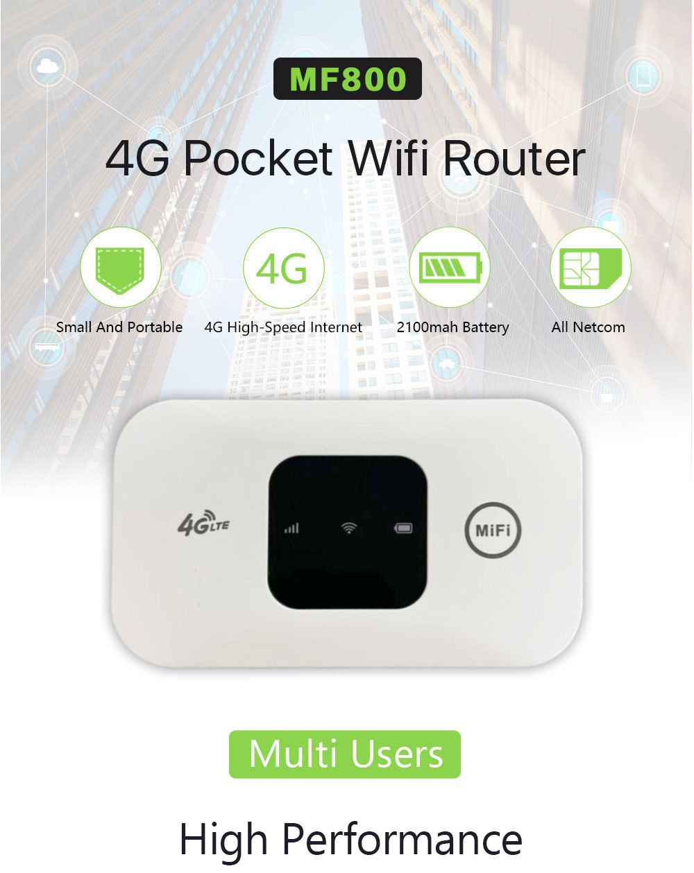 4G Lte Router Wireless Wifi 2100mAh Mobile Hotspot with SIM Card Slot Hotspot Pocket WIFI 150mbps For Outdoor Home Office Travel