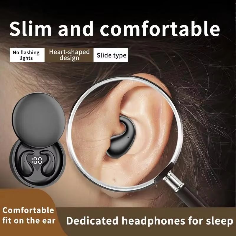 SK28 Ultra-thin Sleeping Headphones 5.4 Wireless Bluetooth Headset Invisible Earbuds Hidden In Ear Sports Earphones Waterproof