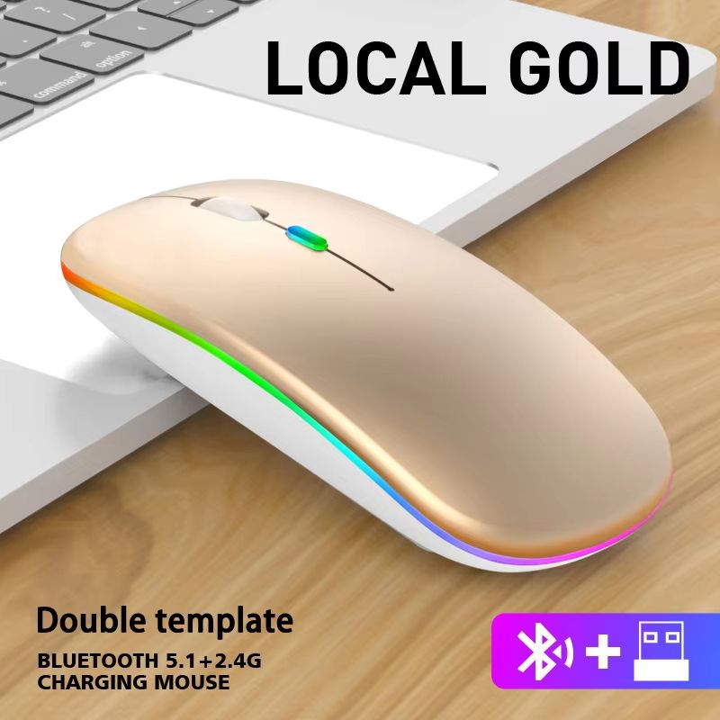 Silent Bluetooth Mouse LED Optical 2.4G USB Wireless Mouse Rechargeable Portable High Precision Gamer Mice For PC Computer Ipad