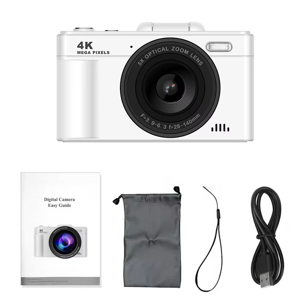 Digital Camera 4K 64MP HD 18X Zoom Autofocus Retro Compact Digital Camera with 2.8 Inch Screen for Travel Photography Vlogging