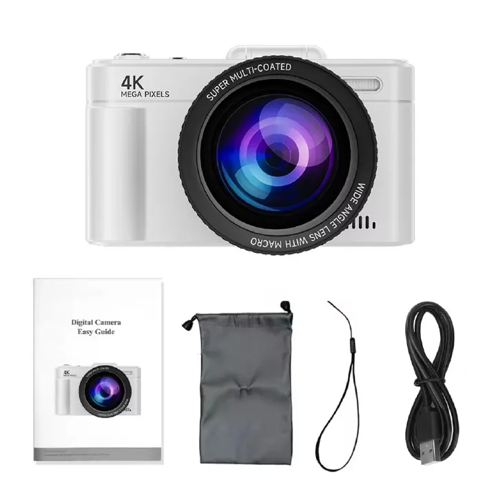 Digital Camera 4K 64MP HD 18X Zoom Autofocus Retro Compact Digital Camera with 2.8 Inch Screen for Travel Photography Vlogging