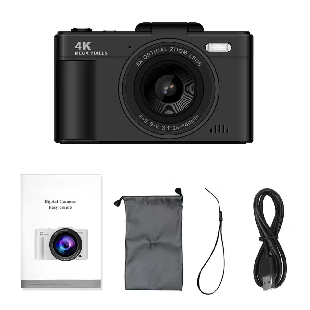 Digital Camera 4K 64MP HD 18X Zoom Autofocus Retro Compact Digital Camera with 2.8 Inch Screen for Travel Photography Vlogging