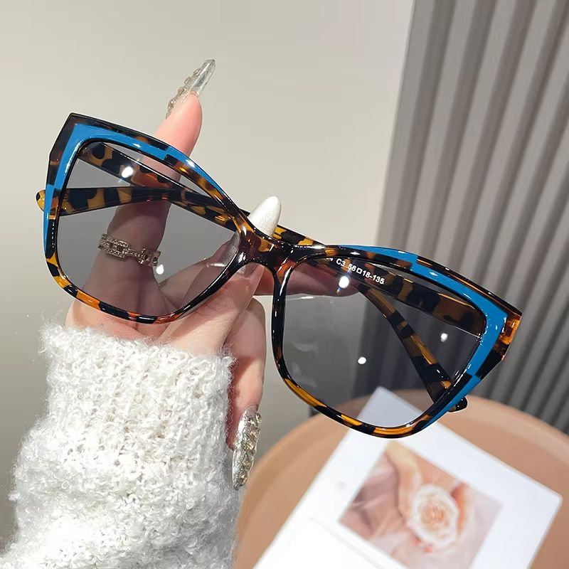 Trendy Contrast Color Cat Eye Sunglasses 2026 New Glasses Frame Women Personality Versatile Sun Glasses Shades UV400 Очки